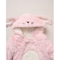 G11490: Baby Faux Fur Cotton Lined Bunny Pramsuit With Mitts (NB-6 Months)